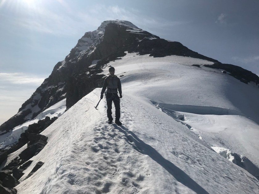 Lachie top of ramp - not the route we climbed